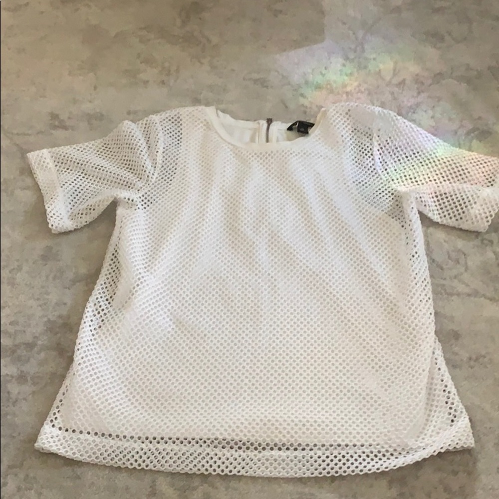 Banana Republic white perforated shirt size M